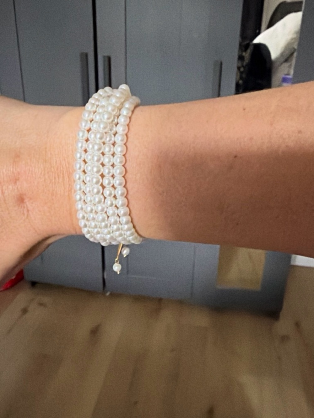 Pearl Multi-Row Wrap Bracelet - White